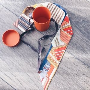 Hermès Sangles en Zigzag Twilly Silk Bandana Scarf